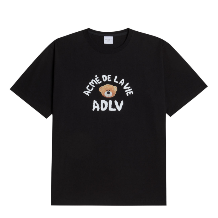 [acme de la vie] ★ With the HiddenTag★ ADLV TEDDY BEAR (BEAR DOLL) SHORT SLEEVE T-SHIRT BLACK SKYBLUE BEIGE Casual Men Women Tee Couple Tops  100% Authentic acmedelavie Cotton Street Style Made in Kor