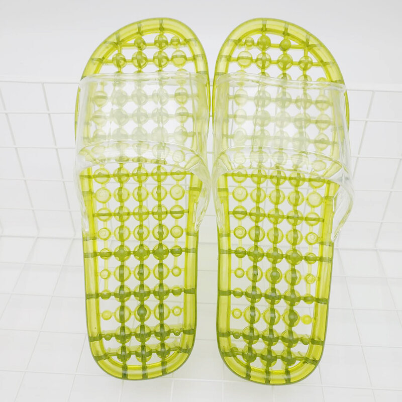 Summer Bathroom Leaking Bath Non-Slip Crystal Massage Slippers Indoor Home Men's and Women's Plastic Couple Slippers