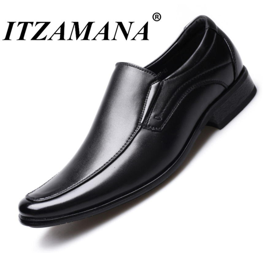 ITZAMANA Hot Sell Mens British Style Boat Shoes Minimalist Design Leather Men Dress Shoes Loafers Formal Business Oxfords Shoes