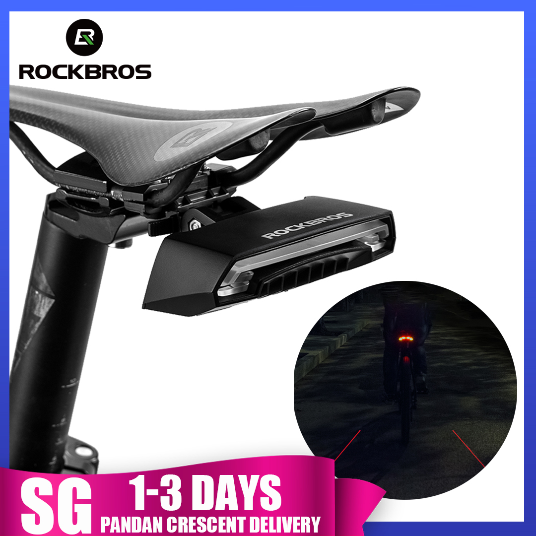 【SG Delivery】ROCKBROS Bike Bicycle Seatpost Tail Light Wireless IPX4 Waterproof MTB Safety Warning Bike Intelligent Remote Control Rear Light