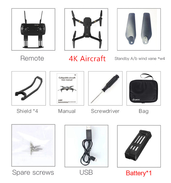 Tongjia (Free Storage Bag) Original E58 Mini Drone HD 4K Foldable Wifi FPV 2.4GHz 6-Axis RC 4 Channels Aircraft Drone Helicopter Toy Easy Adjust Frequency Drone With Camera And Video Hd Original Wifi 