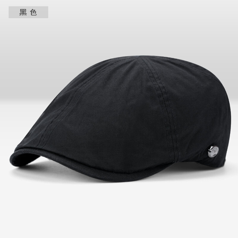 Hat Men's Summer Beret Vintage Brim Hat Korean Fashion Youth Advance Hats Female Black British Painter Cap