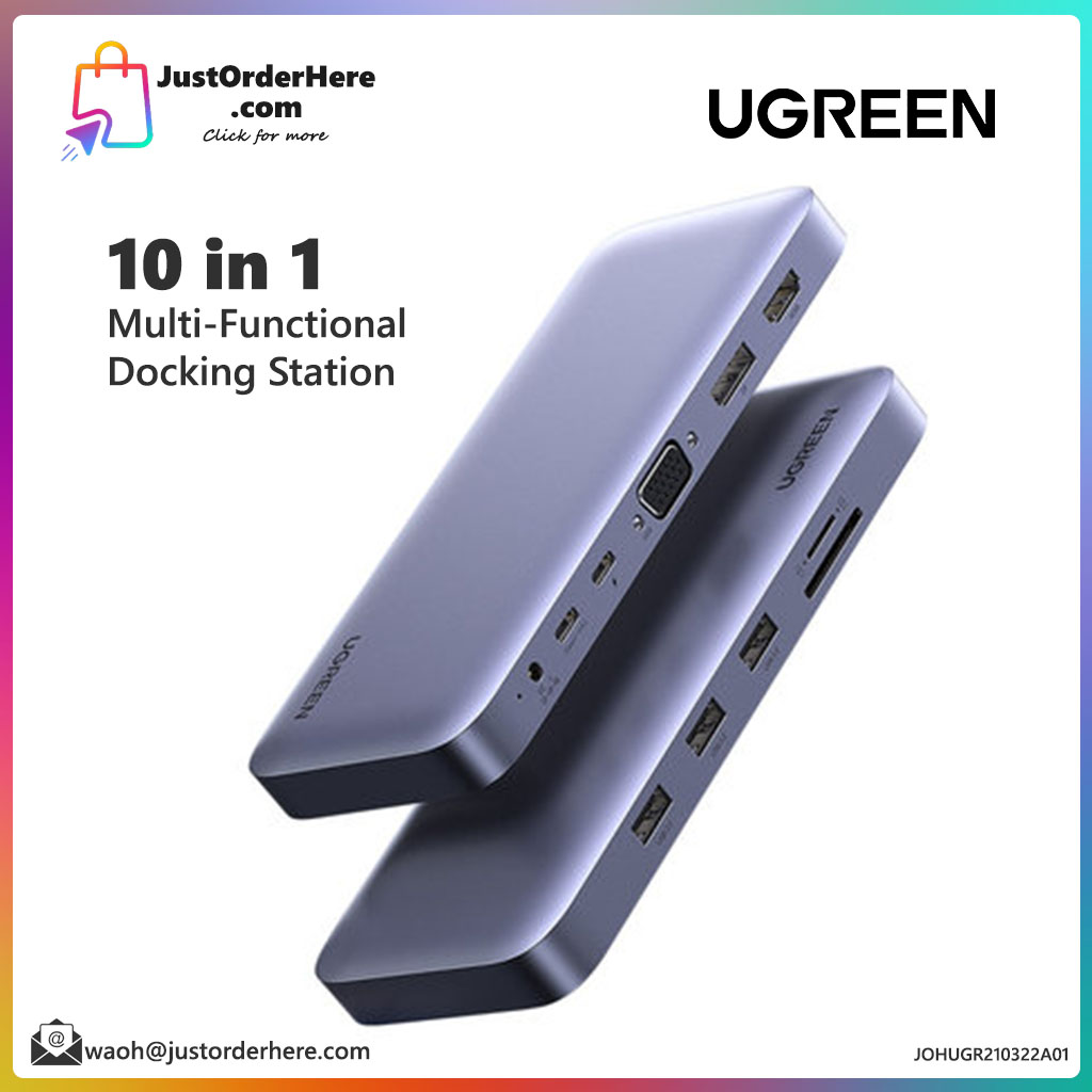 Ugreen 10 in 1 Multi-Functional Flat Table Top Docking Station (Mac/Windows)