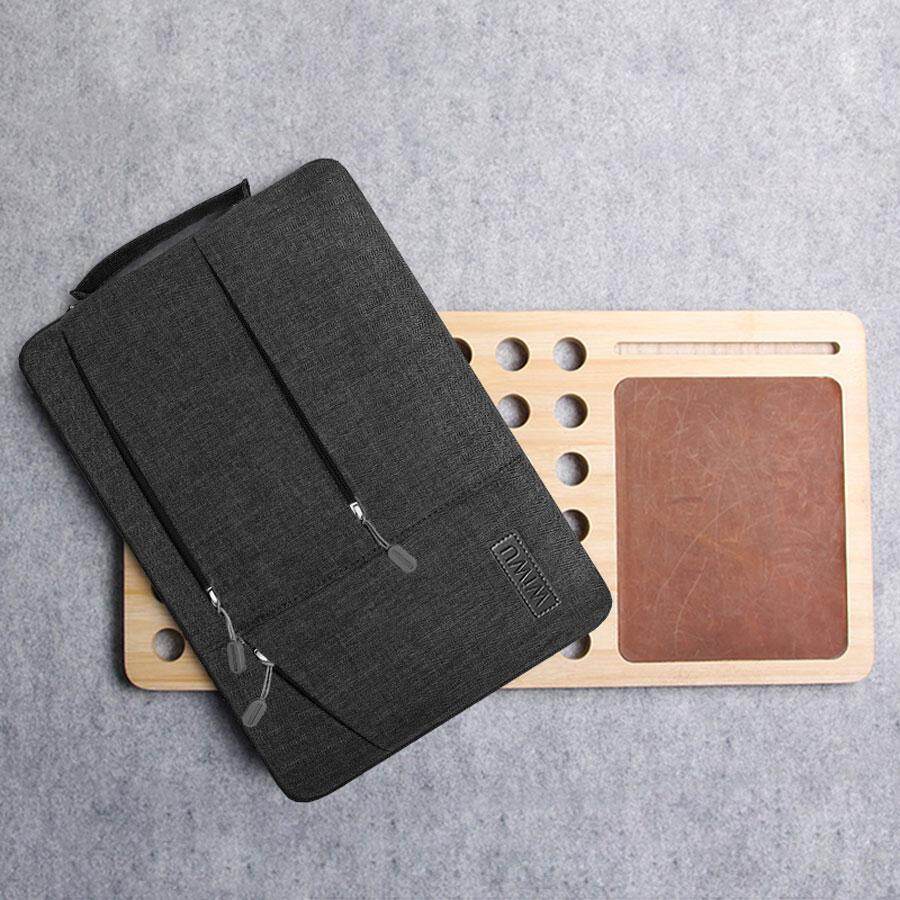 WIWU 13.3 Inch Laptop Sleeve Case Waterproof with Handle Fabric Cover Protective Briefcase(Black)