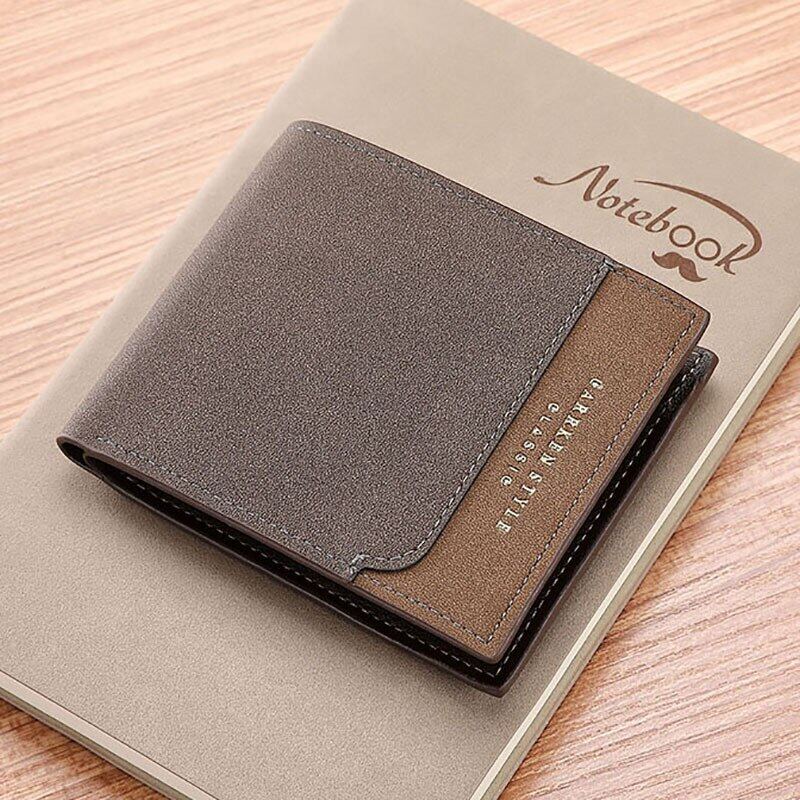 CEXIKA 2022 Men Wallets Fashion Short Slim Mini Design Card Holder Male Vintage PU Leather Purse Coin Pocket High Quality Male Wallet