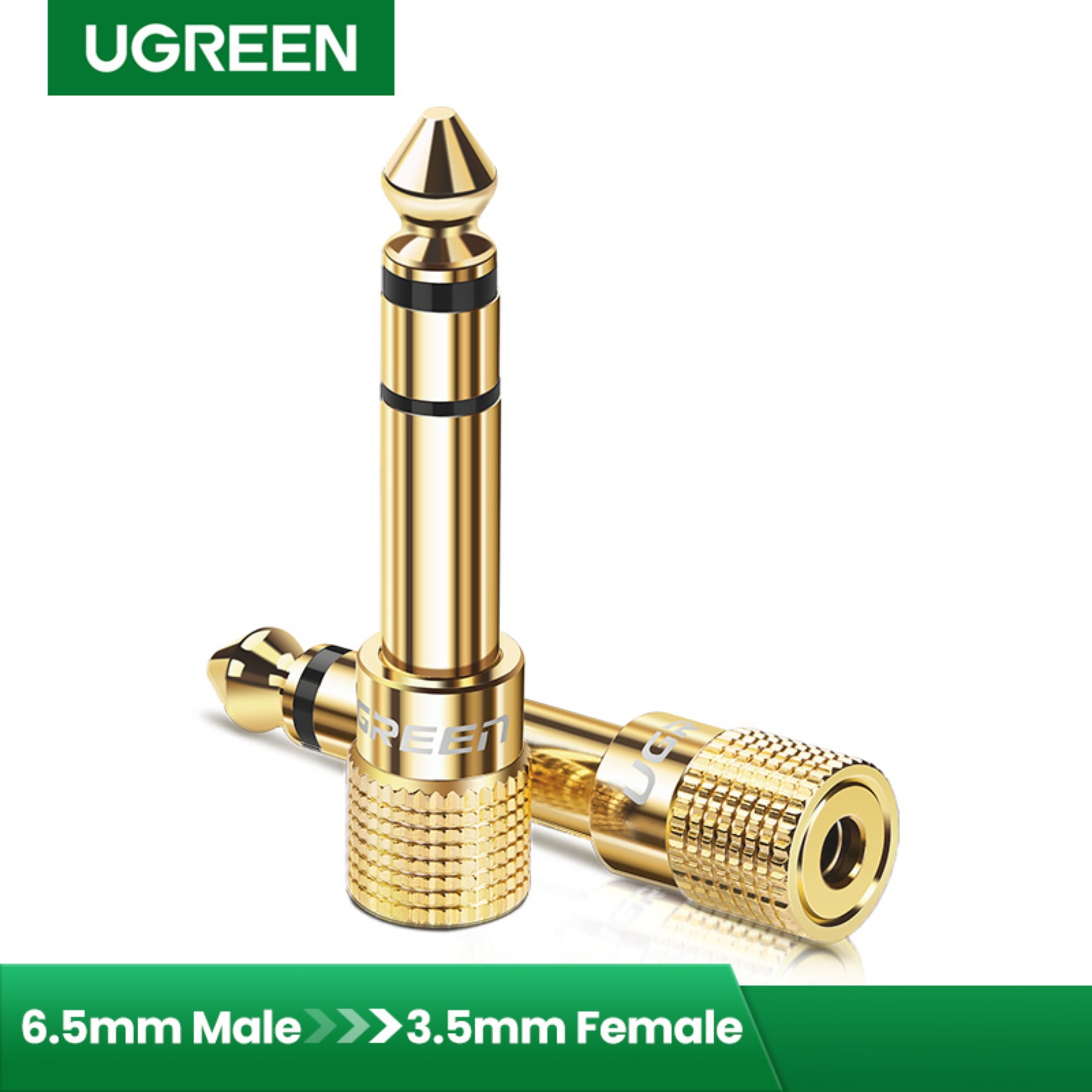 UGREEN Gold Plated 6.35mm Male to 3.5mm Female Stereo Audio Adapter (1 Pack)