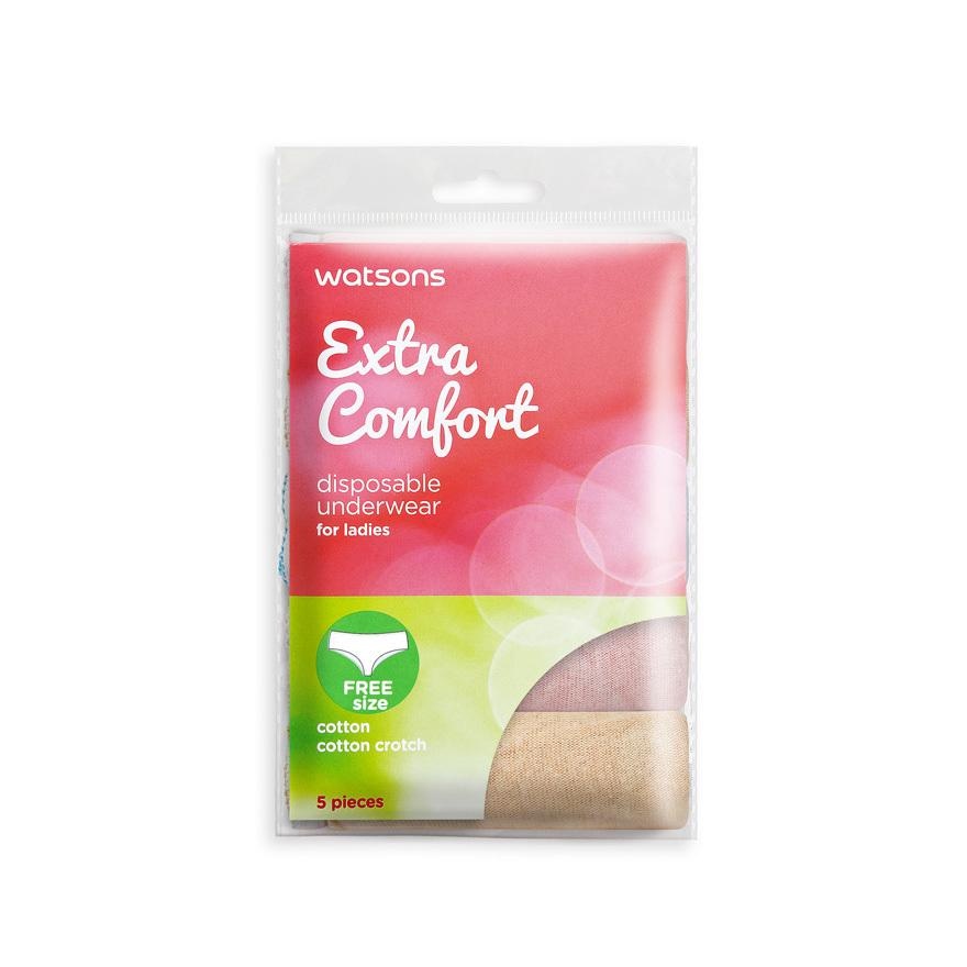 WATSONS Disposable Cotton Underwear With Cotton Crotch For Ladies (Free Size) 5s