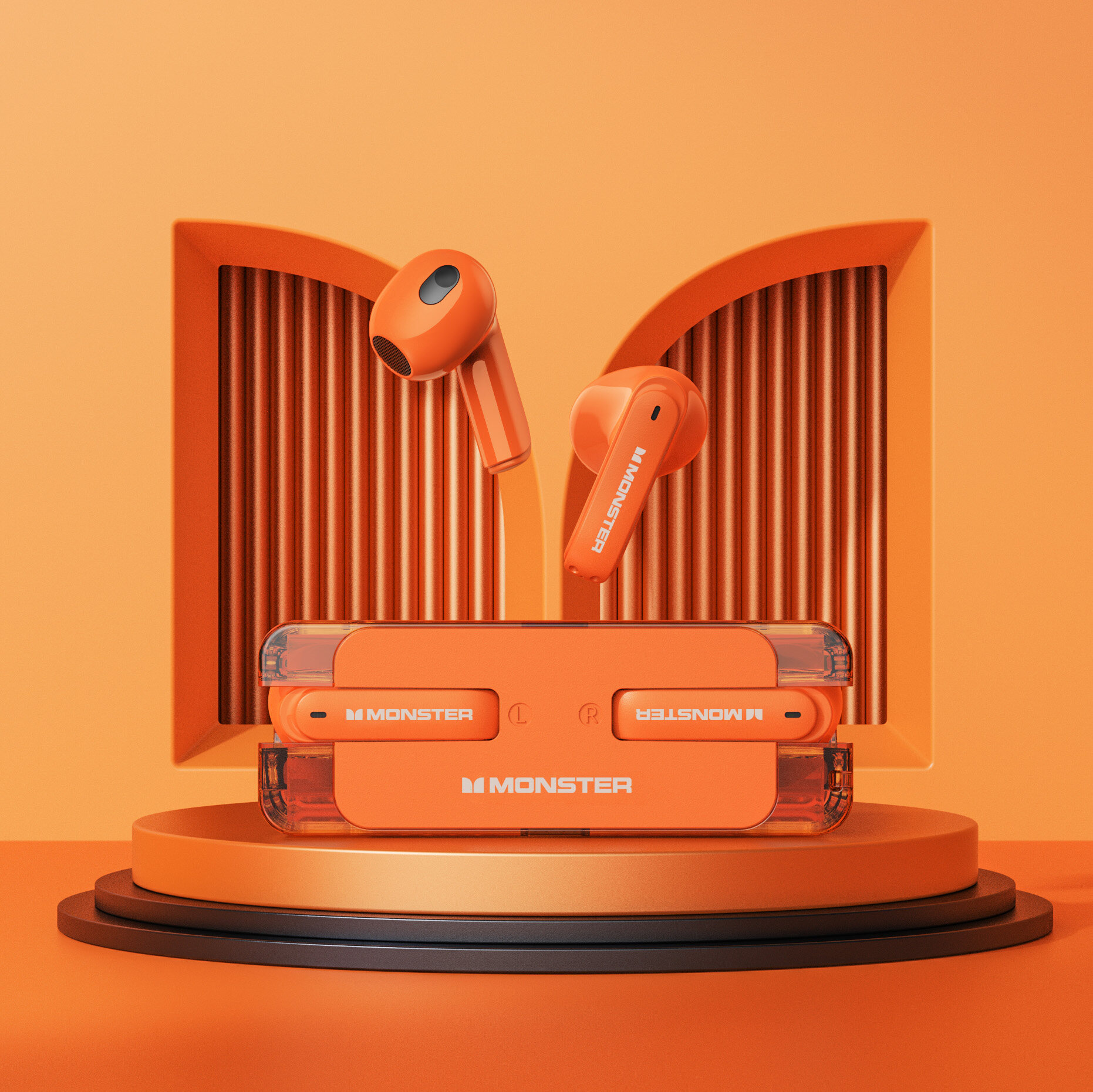 Monster XKT08 Wireless Earphones with Lanyard Bluetooth Headphones 3D Surround Sound IPX5 Waterproof In-ear Earbuds with Buit-in Mic Noise Canceling Game Sports Headset for Smartphone