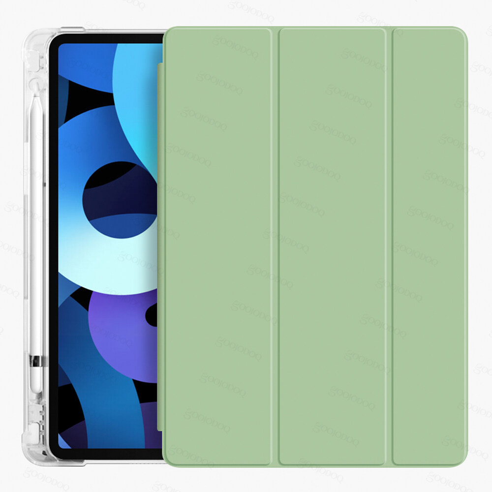 GOOJODOQ For iPad mini 6 Case 2021 8.3 inch iPad Air 4 Case Cover 2020 New for iPad 4 10.9 Inch Case Matte Transparent Pen Groove Leather Case Protective Shell