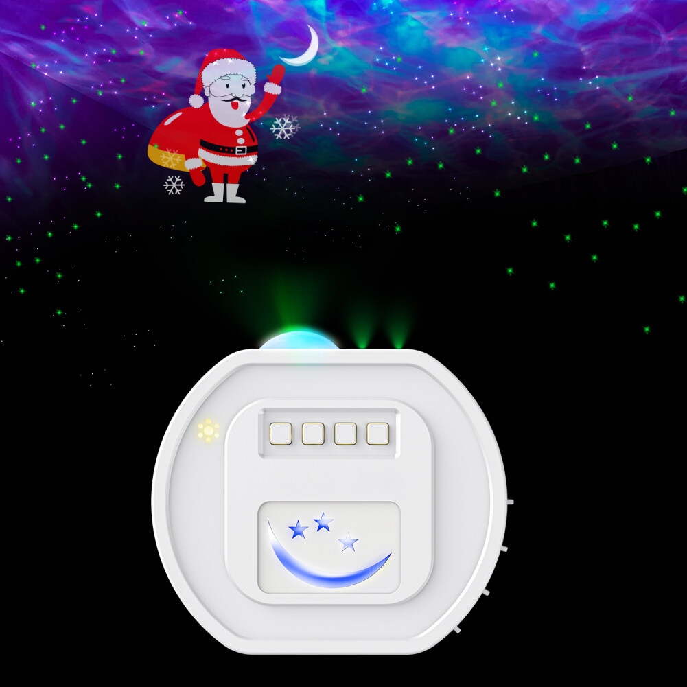 Bluetooth-compatible Music Starry Sky Projector Night Light Ocean Water Waving Atmospher Lamp Christmas Projector Decor Lamp Gypsophila Fluorescent Point Laser Laser Light【AOXY】