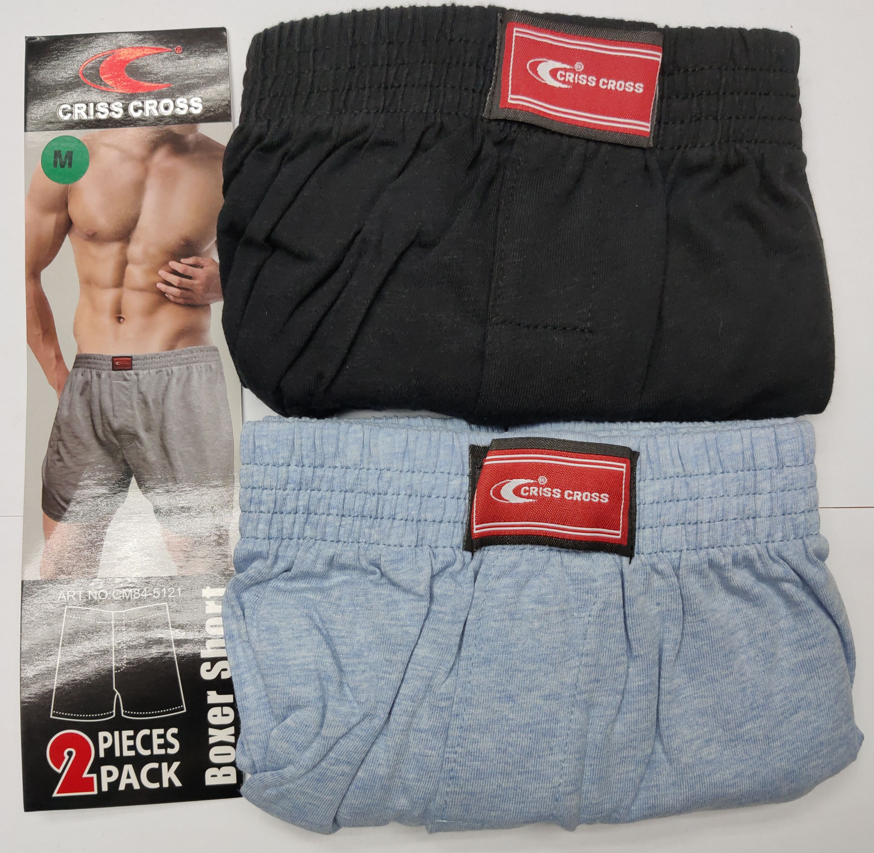 CRISS CROSS Mens 2pc Cotton Boxer Shorts CM84-5121