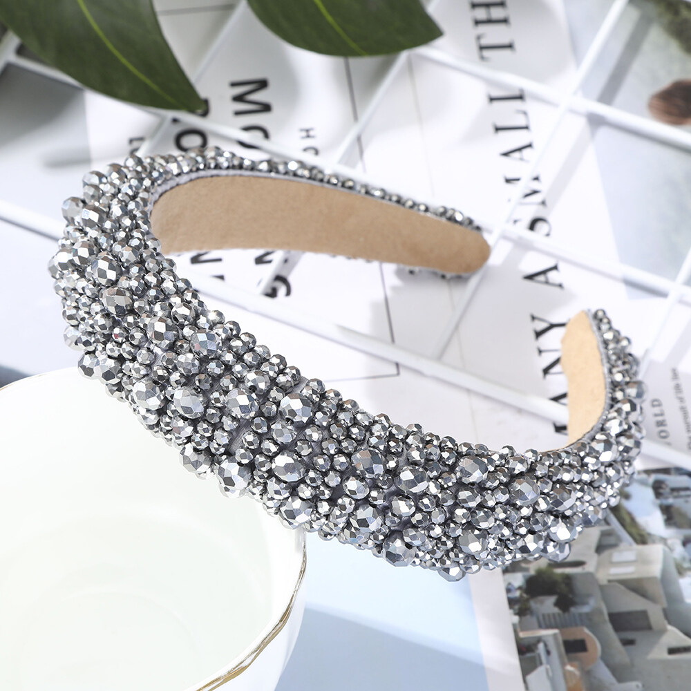 1Pc Headband Korean Rhinestone Wide Side Hair Band Headdress Cloth Luxury Hair Accessories for Women