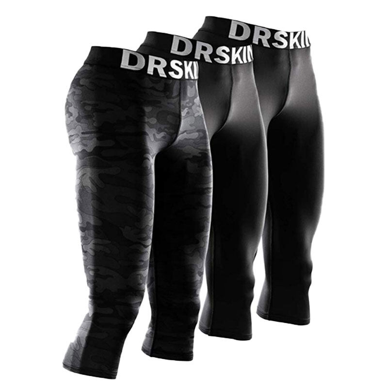 DRSKIN 1p 2p 3p 3/4 Mens Compression Pants Under baselayer Gym Sports Workout Leggings Skin Tights Running Jogger Bodybuilding Soccer Made in Korea