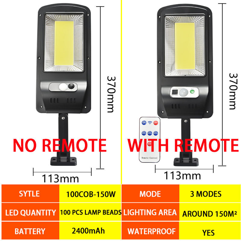 Solar Street Light 450W/250W/150W/50W LED Solar Street Light Lampu Outdoor Lighting 3 Modes Remote Control Wall Lamp IP67 Solar Powered Motion Sensor Light Control for Garden Yard