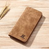 Amart Vintage Men Wallet PU Leather Long Purse Men's Three Folds Card Slots Wallet - intl