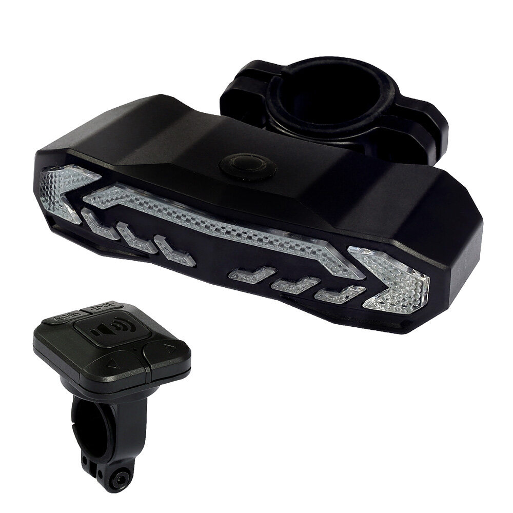 Wsdcam Bicycle Alarm Taillight Anti Theft USB Rechargeable Bicycle Rear Tail Light Turn Signal Warning Cycling Light Bike Accessories