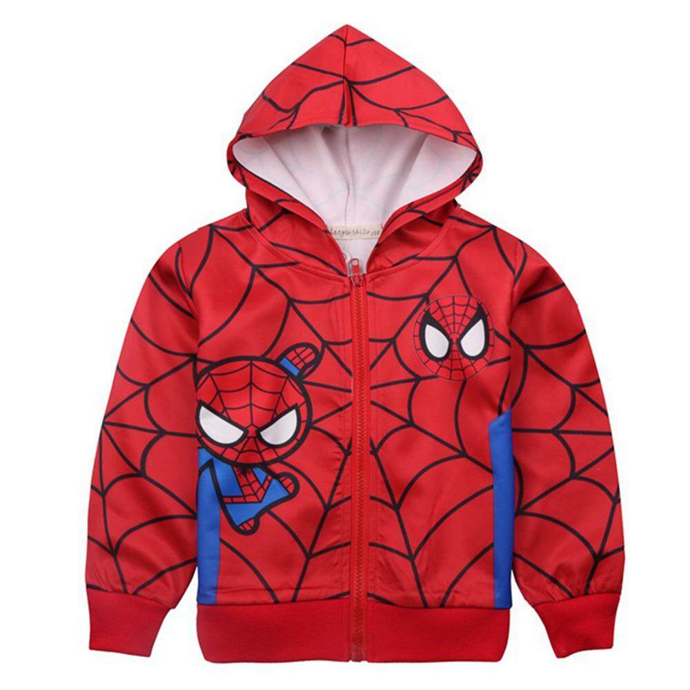 Kids Toddler Baby Boy Cartoon Spider-men Long Sleeve Jacket With Zipper Casual Children Jackets Coats