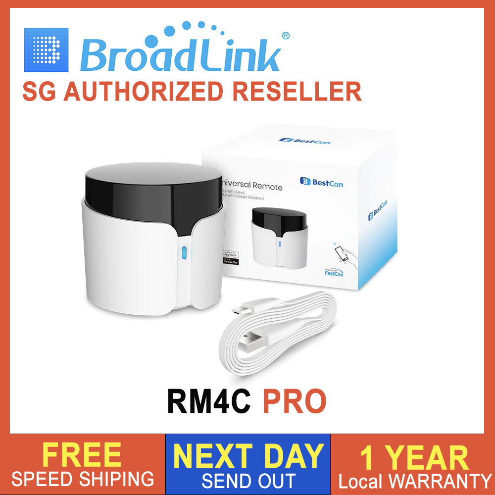 Broadlink RM4 Pro IR and RF Universal Remote, All in One WiFi Universal Remote Controller Smart Home Hub RM Pro 4 Bestcon RM4C Pro, Optional HTS2 Sensor Cable Works with Amazon Alexa Google Home [Loca