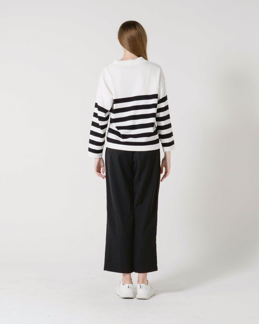 Olsen Knit Stripped Black Sweater
