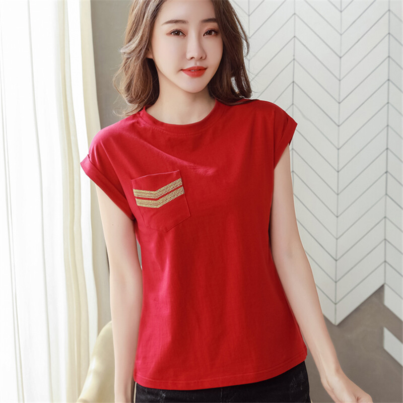 2021 Summer New Fashion T-shirt Women Clothes Short Sleeve Cotton T-shirts O-Neck Print Patchwork Casual Loose Ladies Tops Elegant Plus Size