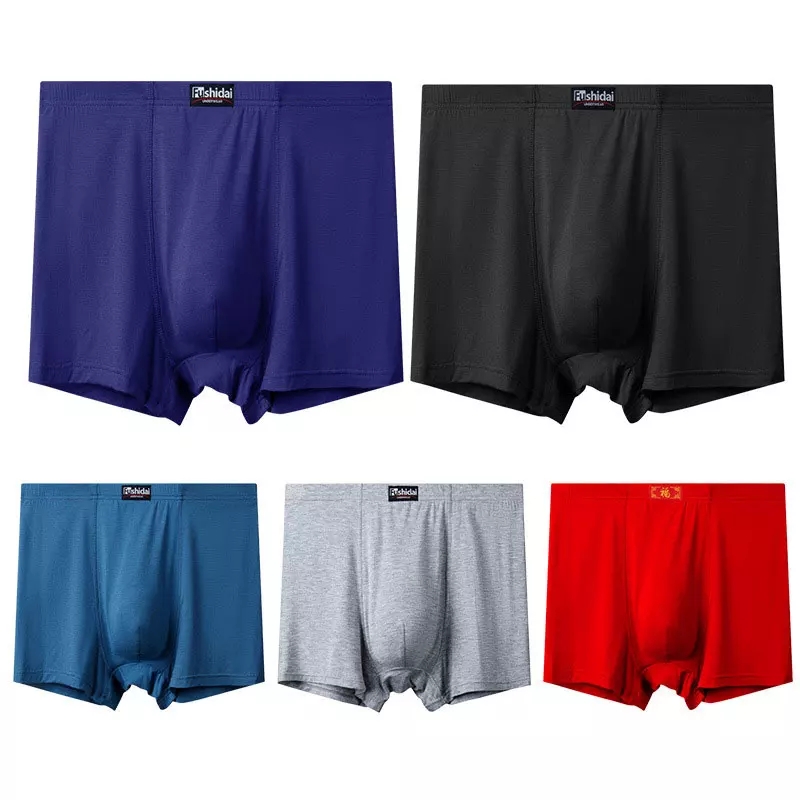 (SG Seller)5 Pcs 60-210kg Men Plus size underwear Fat Boxer Modal Loose underwear Big Size Cotton Trunk Boxer Shorts underpants 3XL 4XL 5XL-13XL