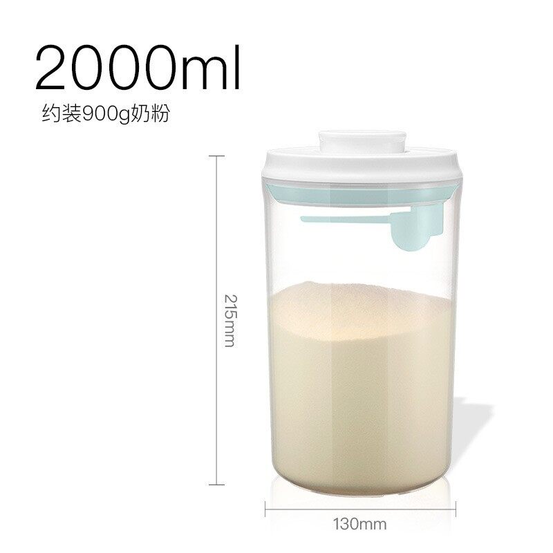 Ankou Air Tight Milk Powder Container Cans 2000ml With Spoon Leakproof Milk Powder Formula Dispenser FDA BPA-Free Sealed Food Storage Bottle