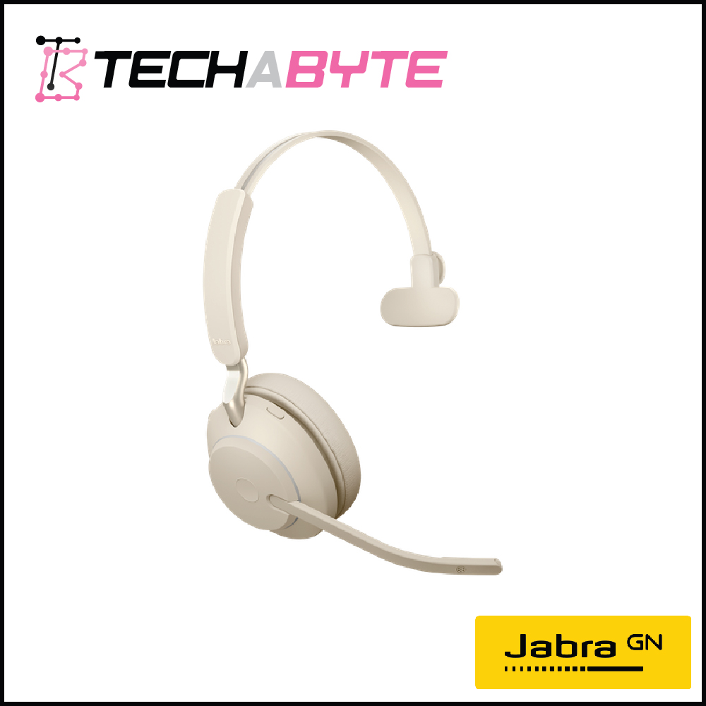 Jabra Evolve2 65 Link380c MS Mono Headset (Beige)
