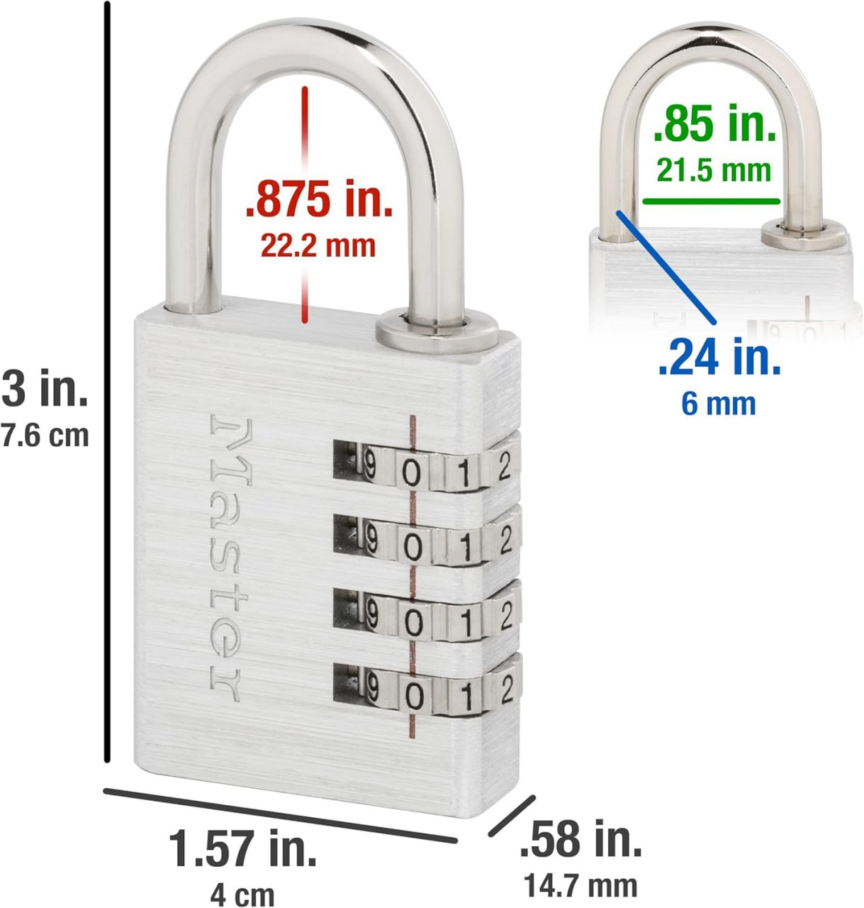 Master Lock 643D Set Your Own Combination Padlock, 1 Pack, Silver