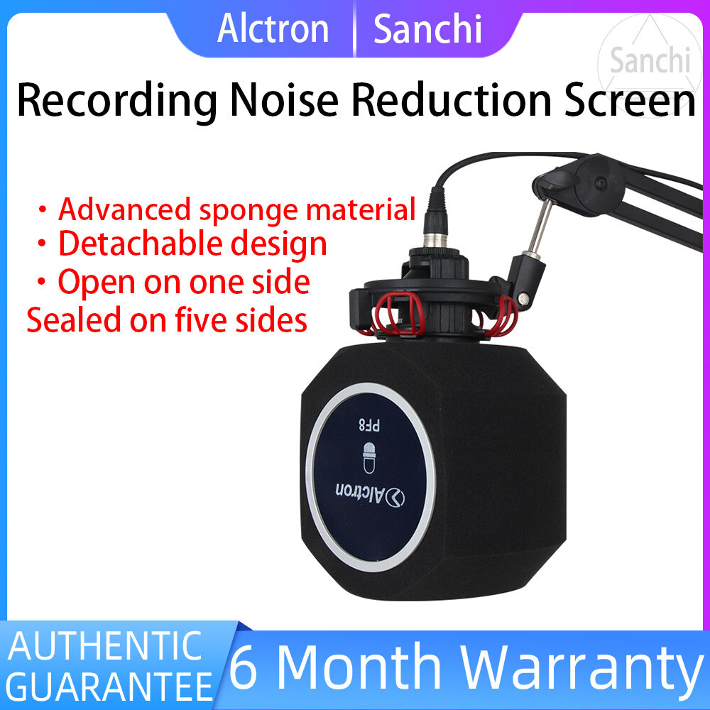 Sanchi Original Alctron PF8/PF8 Pro Sponge/Metal Studio Mic Screen Acoustic Filter Desktop Recording Wind Screen Microphone Universal Spray Hood