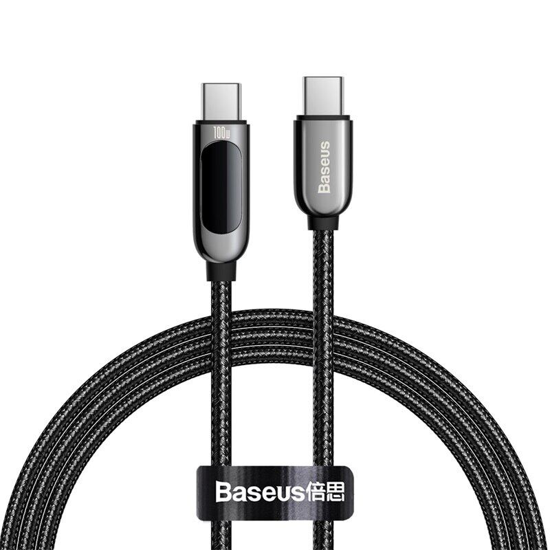 Baseus 1m / 2m 100W Smart Display USB C to USB C Type C Fast Charging Cable For Macbook Pro PD QC Quick Charge For Samsung For Xiaomi Huawei mate 40