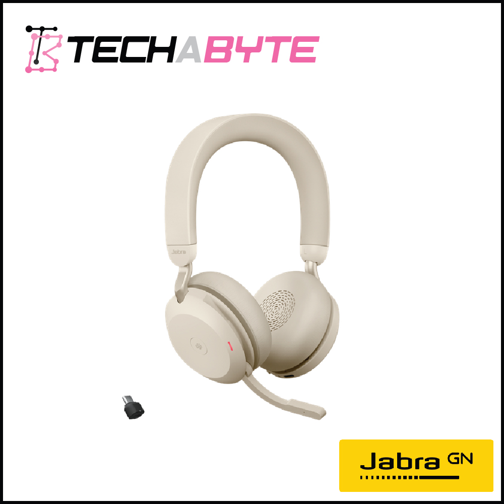 Jabra Evolve2 75 Link380a MS Stereo USB-A Headset (Beige)
