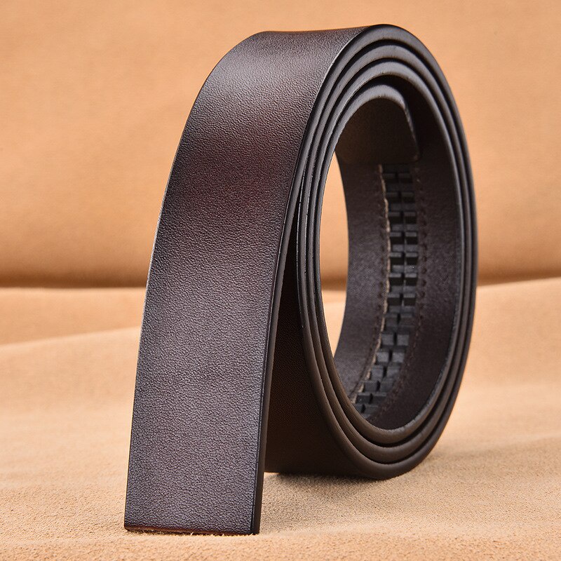 CEXIKA Automatic Buckle Black Brown Belt Strap No Buckle Men High Quality Genuine Leather Belts Body for Automatic Buckle
