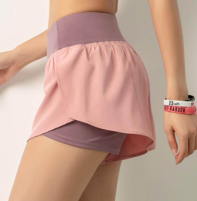 2022 Ready Stock Women Sport Pants 2 Layers Fitness Gym Safety Pants Running Short Sport Pants Quick Dry Breathable Gym Jogging Sport Shorts
