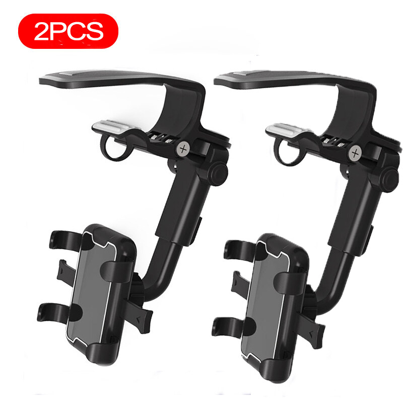 Sun Visor Car Mount 360° Rotating Mobile Phone Holder for Sun Visors Air Vents Steering Wheel Dash Board