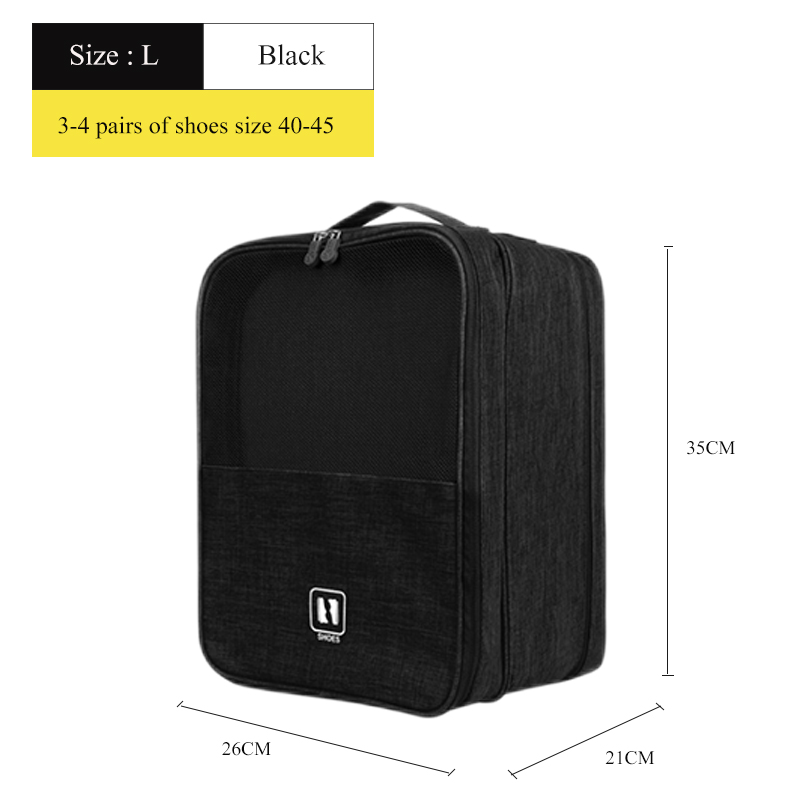 【SG Stock】Portable Shoes Bag Travel Shoes Storage Bags Waterproof Shoe Bag Organiser for Sneakers Sports Shoes Slippers Large Capacity with Zipper Pouch Shoes Storage Bag with Luggage Strap