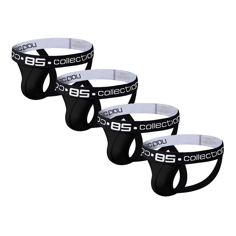 CMENIN BS 4Pcs Mesh Dot Hip Raise Underwear Men Thong Men จ็อกสแตรป Popular Jockstrap G String men Pouch Underwear Freegun BS139