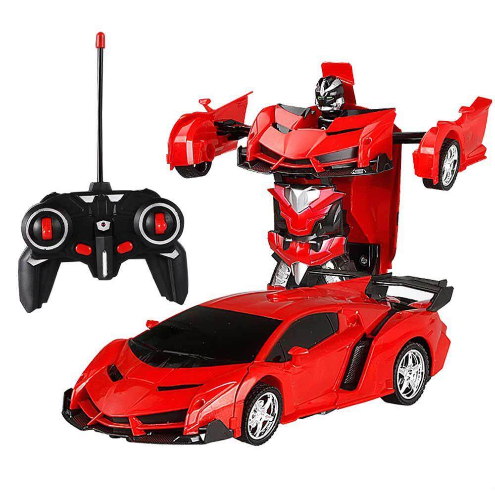 Bafada Remote Control Car, RC Car 360°Rotating with One-Button Deformation Function and LED Light, Robot Cars Kit Toy for Kids