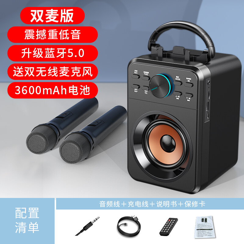 Square Dance Audio Outdoor with Wireless Microphone Karaoke Singing Bluetooth Speaker All-in-One Player Small