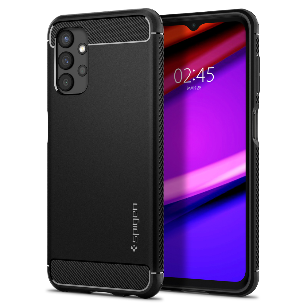 SPIGEN Case for Samsung Galaxy A53 5G / A13 LTE [Rugged Armor] Carbon Fiber Design Black TPU Case with Flexible and Durable Shock Absorption / Samsung A53 Case / Galaxy A13 Case / Galaxy A53 Casing / 